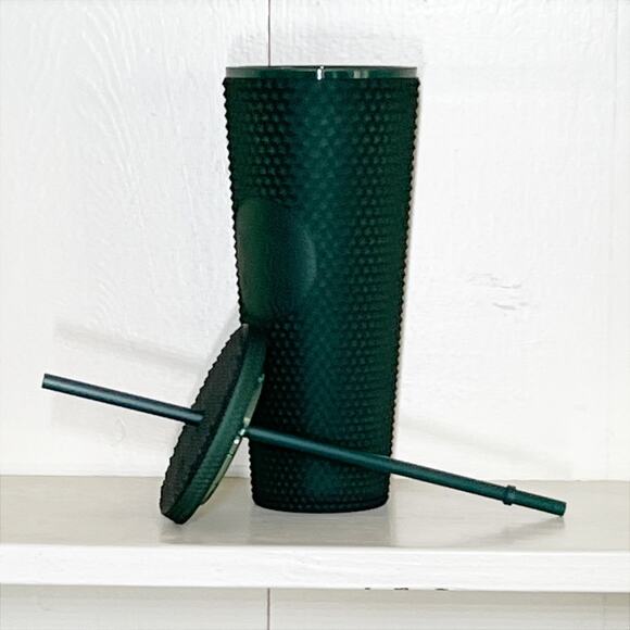 NWT Limited Edition 2022 Starbucks Matte Dark Green Venti Studded Tumbler Cup - Picture 4 of 4